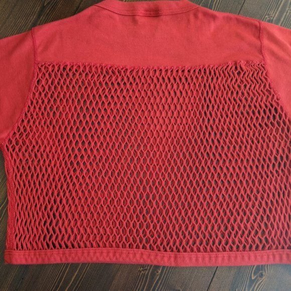 Men's Red Vintage Ripon Practice Jersey in Knit Mesh (Crop top) Small? - Picture 6 of 14